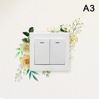 Plant Flower Switch Wall Sticker | Self-Adhesive PVC Wall Decal