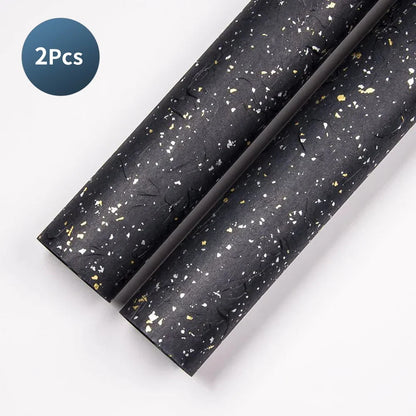 23.6 Inch Floral Wrap Set | DIY Bouquet Wrapping Paper with Gold and Silver Sparkle