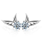 925 Sterling Silver Angel Wings Zircon Stud Earrings | Luxury Women's Designer Jewelry