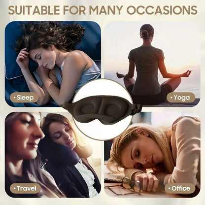 3D Contoured Sleep Mask for Adults and Kids | Light Blocking Eye Cover