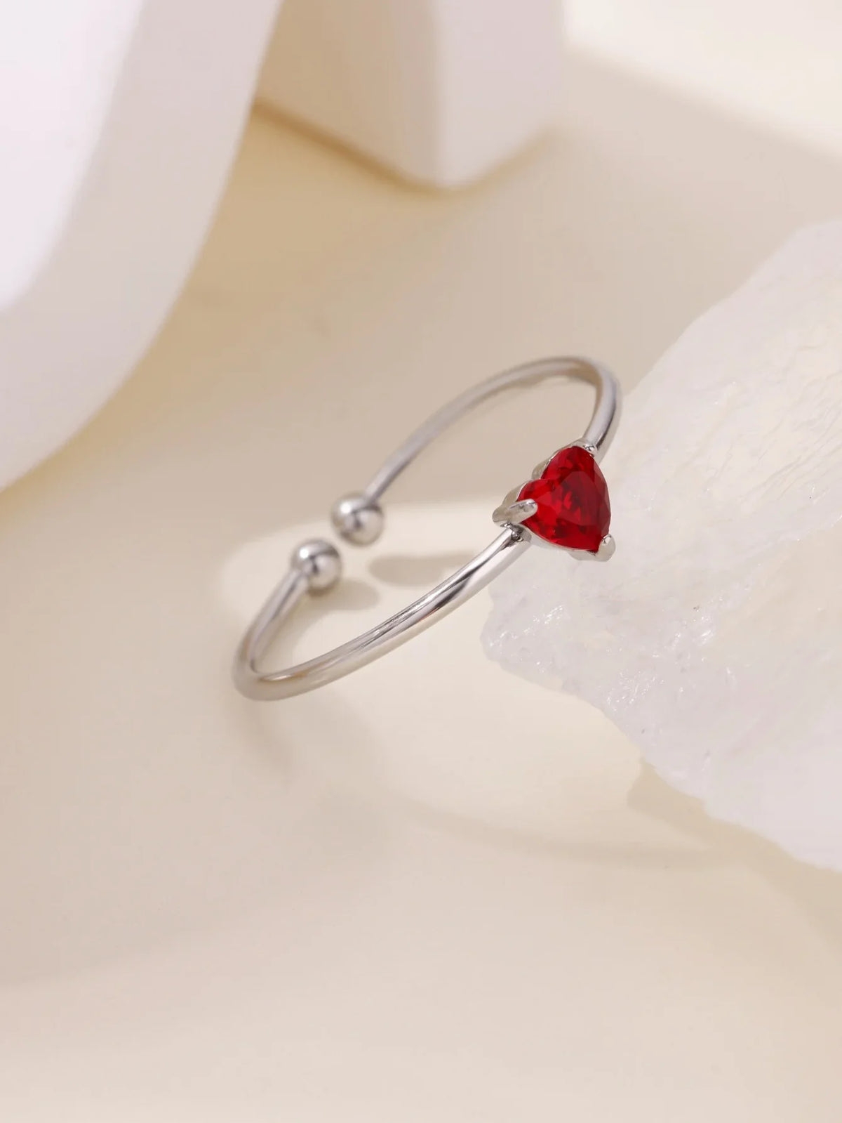 Fashion Zircon Heart Birthstone Rings For Women Stainless Steel Gold Color Birthstone Ring  Aesthetic Wedding Jewelry Gift