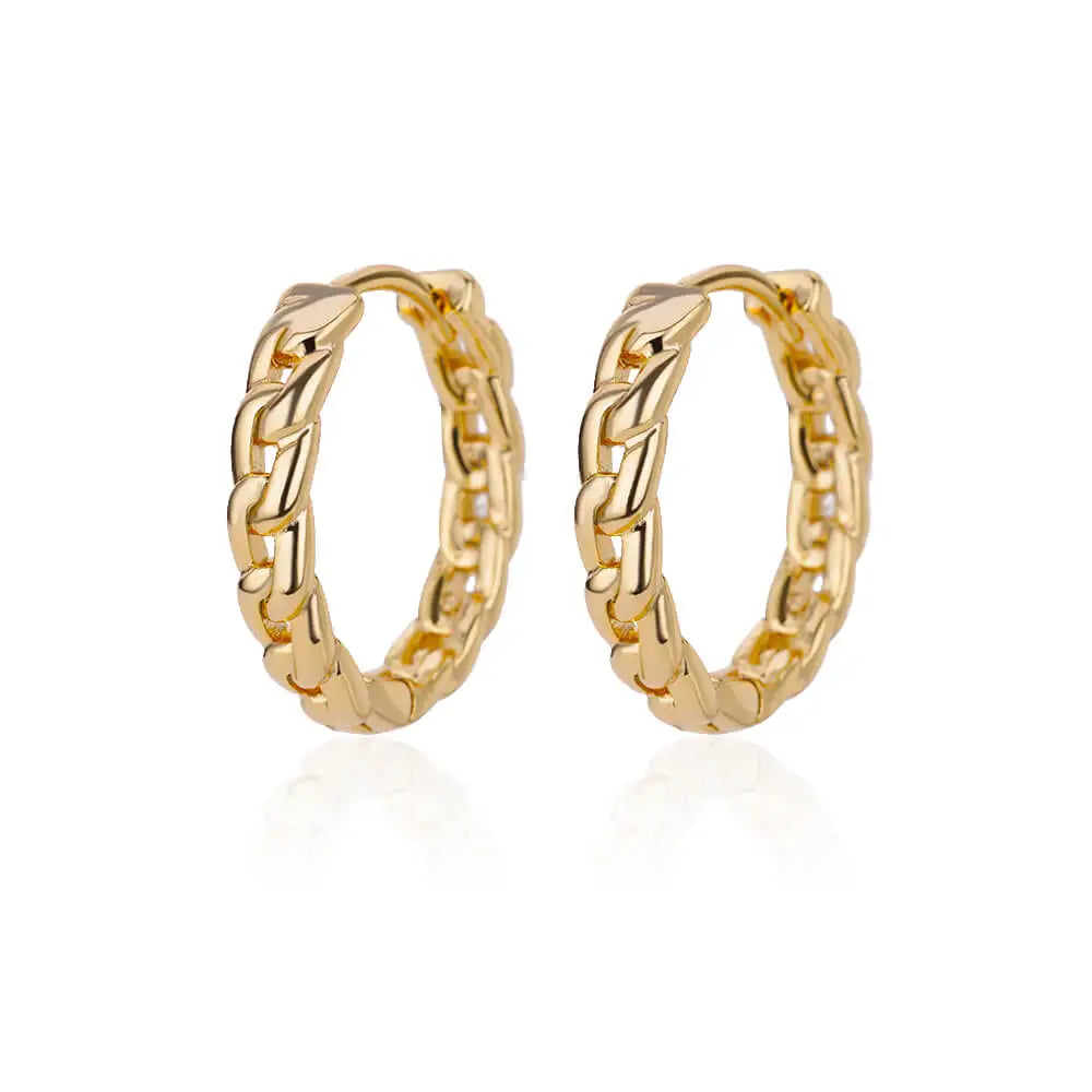 Vintage Round Stainless Steel Hoop Earrings For Women Gold Plated Earring 2023 Trending Statement Ear Jewelry Christmas Gift