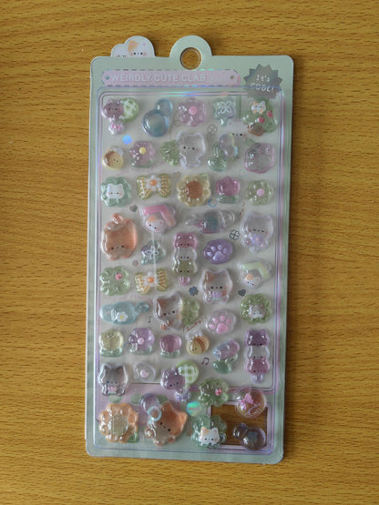 Japanese Anime Food Stamping Seal Fun | 3D Crystal Diamond Sticker Set for Kids