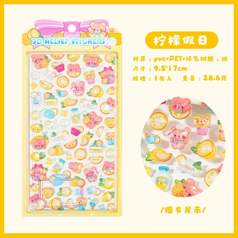 Mr.Paper 3D Relief Bead Stickers | Sweet Candy Party Series Kawaii Decor