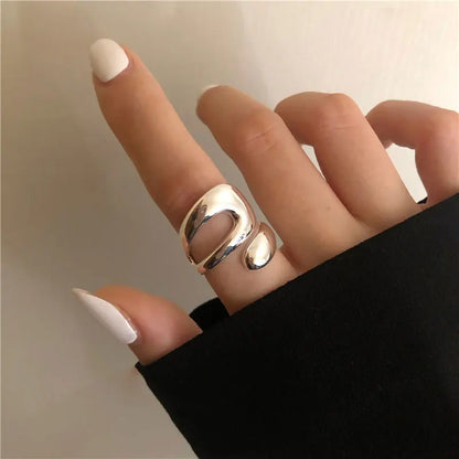 VENTFILLE 925 Sterling Silver Geometric Multilayer Round Bead Ring | Fashion Punk Temperament Jewelry