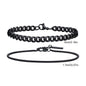 Men's Stainless Steel Chain Bracelets Set | 2pcs Silver Gold Black Twist Rope & Cuban Link