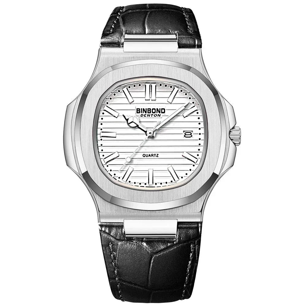 New Casual Business Fashion Quartz Wristwatches Rose Gold Clock Men Luxury Watch Automatic Watches Mens Black Relogio Masculino