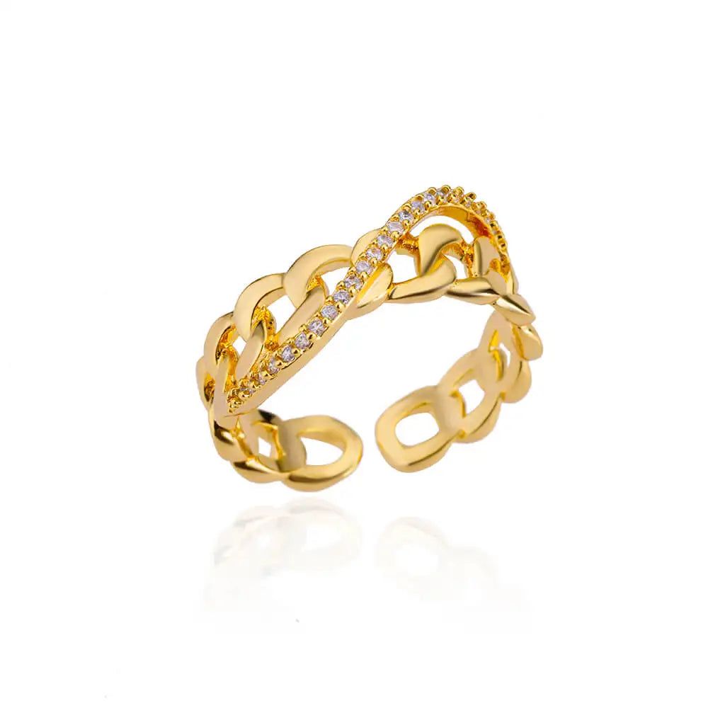Luxury Rose Flower Zircon Rings For Women Gold Color Stainless Steel Fashion Butterfly Ring 2023 Wedding Aesthetic Jewerly Gift