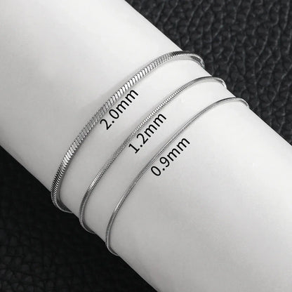 ALIZERO 925 Sterling Silver 3mm Snake Chain Bracelet For Men Women Punk Hip Hop Bracelet Fashion Party Jewelry Wholesale 16-23cm