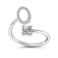 LATS Zircon Initial A-Z Letter Rings for Women Girl Adjustable Opening Ring Name Alphabet Female Wedding Fashion Jewelry Gift