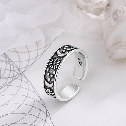 925 Sterling Silver Sun Moon Rings For Women Engagement Luxury Jewelry Vintage Accessories Wholesale