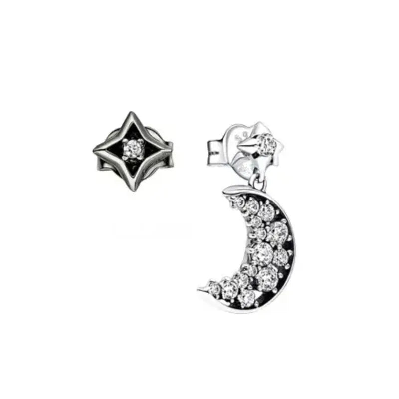 European New 925 Silver Butterfly Flower Stud Earrings, Fit Women's Festival Exquisite Charm Jewelry Gifts