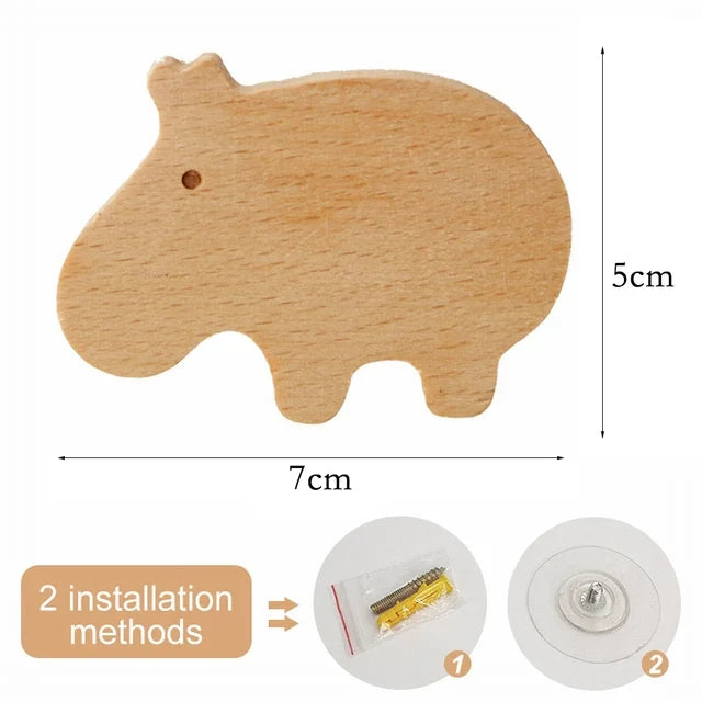 Wooden Animal Hook | Cute Wall Mounted Coat and Key Holder