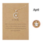Fashion Moon Star Necklaces For Women 12 Months Crystal Birthstone Pendant Chain Men Trendy Birthday Party Jewelry Gift
