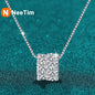 NeeTim Full Moissanite Diamond Necklace For Woman Pendant 925 Sterling Silver Necklace For Women Chain Party Bridal Fine Jewelry