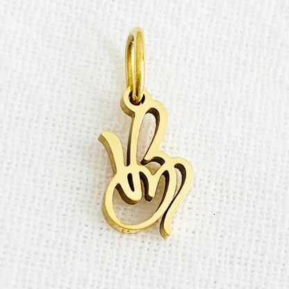 SUNIBI Heart Art Initial Alphabet Pendant DIY Name Customized Birthday Gift Stainless Steel Women Fashion Jewelry A-Z Wholesale