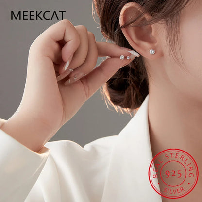18K Gold Over Silver Moissanite Stud Earrings | Screw Back Safety Earrings for Women Men