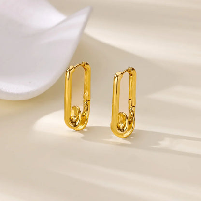 Elegant Square Earrings for Women Girls Stainless Steel Hoop Earrings Luxury Wedding Engagement Aesthetic Jewerly aretes