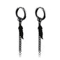 Vintage Punk Stainless Steel Stud Earrings for Men Women | 1 Pair Black Earrings Set