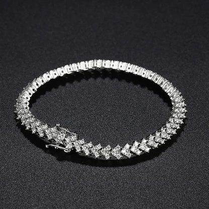 NeeTim Moissanite Tennis Bracelet 925 Sterling Silver Lab Diamond Bracelets with White Gold Plated  Fine Jewelry For Women
