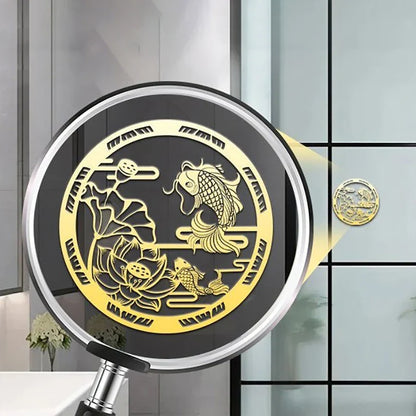 Carp Lotus Metal Sticker | Lucky Wealth Feng Shui Decoration