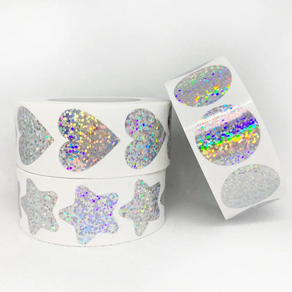 100-500PCS Heart Thank You Stickers | Small Roll Packaging Stickers for Photocard Decor