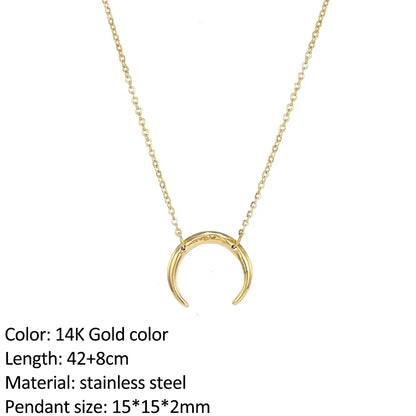 SUNIBI Fashion Stainless Steel Necklace for Woman Personality Infinity Cross Pendant Gold Color Necklaces on Neck Women Jewelry