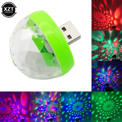 Mini USB RGB Car Atmosphere Light | Music Sync DJ Disco Lamp for Car Home Party