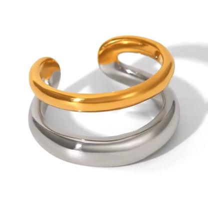 Wholesale High End Waterproof Three-dimensional M Letter Hollow Stainless Steel Finger Ring Trendy for Women Personalize Jewelry
