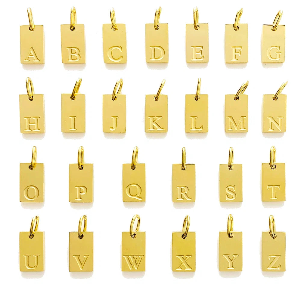 SUNIBI Alphabet Charm Pendant for Necklaces Stainless Steel Jewelry DIY Engraved Lettering Accessories Women's Fashion Jewelry