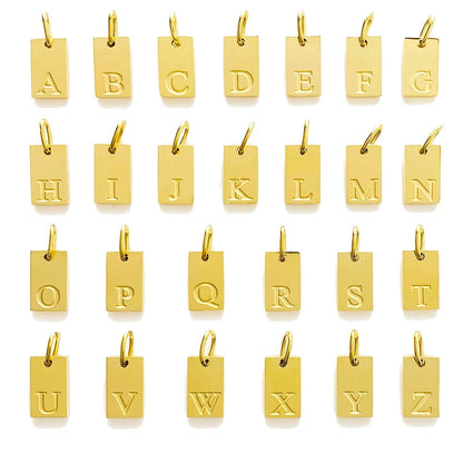 SUNIBI Alphabet Charm Pendant for Necklaces Stainless Steel Jewelry DIY Engraved Lettering Accessories Women's Fashion Jewelry
