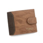 TRISJEM Slim Card Holder Wallet for Men | Short Frosted PU Leather 3-Fold