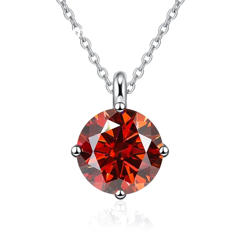 NeeTim 1CT 2CT Real Moissanite Pendant Necklace For Women Top Quality 925 Sterling Silver Wedding Party Bridal Luxury Jewelry