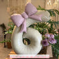 2 Pcs 32 Inch Cream Digital Balloon Set with Pink Bow | Aluminum Foil Party Decor