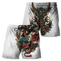 Japan Sakura Samurai beach shorts quick dry men sexy bodybuilding harajuku summer casual male gym pour Homme low waist fitness