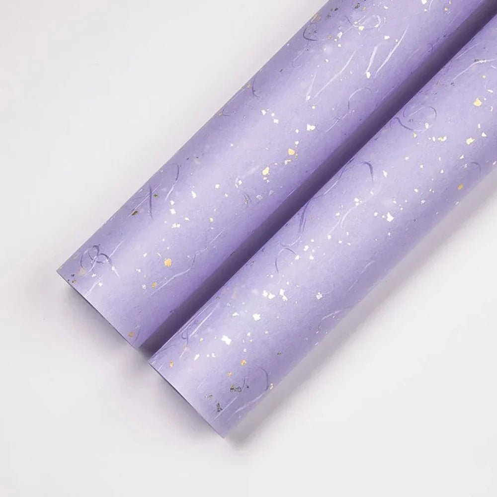 23.6 Floral Wrapping Paper Set | DIY Bouquet Wrap with Gold and Silver Accents