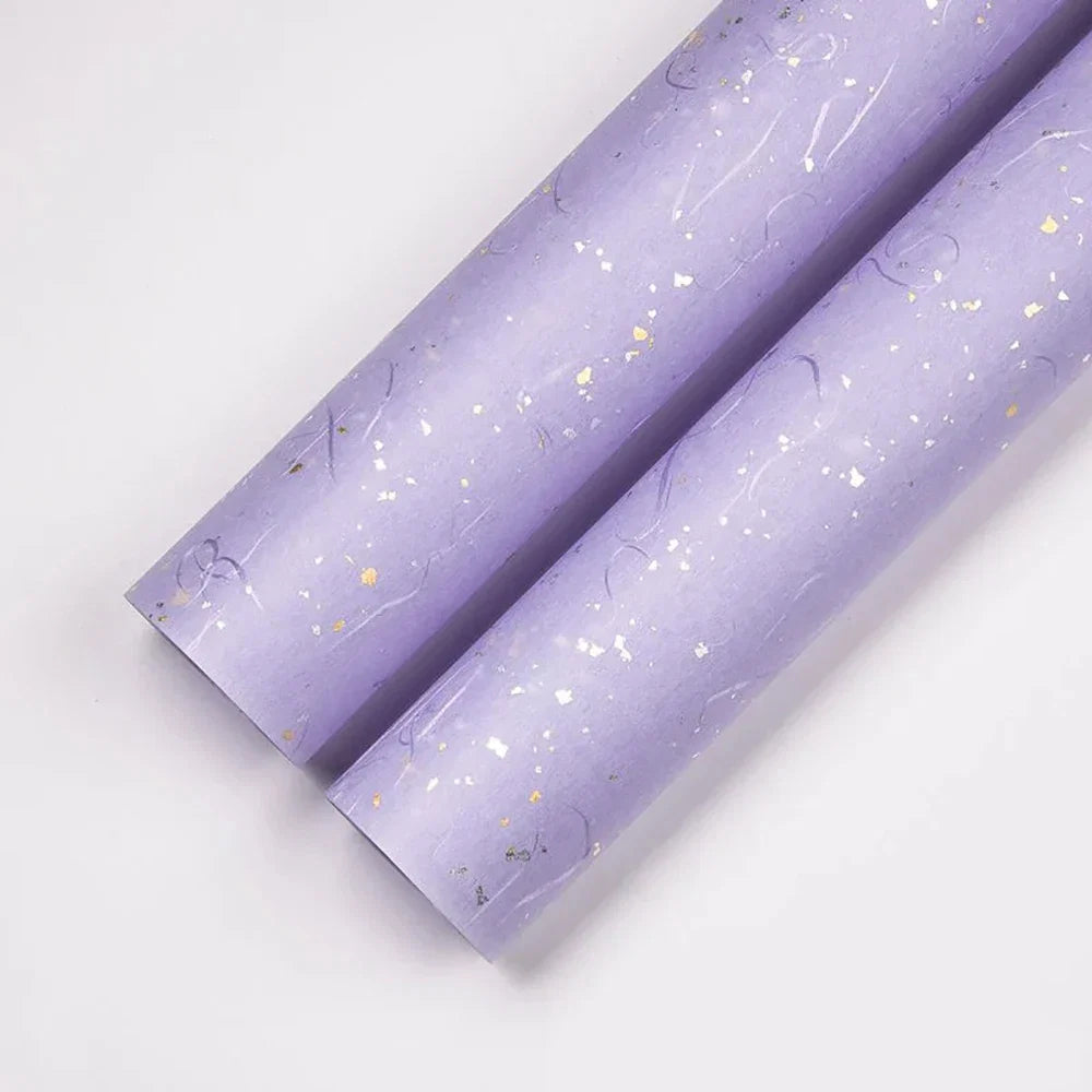 23.6 Inch Floral Wrap Set | DIY Bouquet Wrapping Paper with Gold and Silver Sparkle