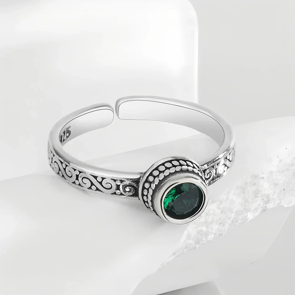 VENTFILLE 925 Sterling Silver Geometric Multilayer Round Bead Ring | Fashion Punk Temperament Jewelry