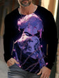 2024 new men's long-sleeved T-shirt 3D printing HD anime tattoo beauty printing men's autumn tops casual round neck home clothes