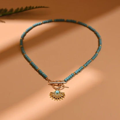 Colorful Stone Choker Necklace | Round Evil Charm Pendant for Women