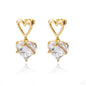 Zircon Heart Pendientes Earring For Women Stainless Steel Gold Color Piercing Earring 2025 Trend Jewelry aretes Accesorios mujer