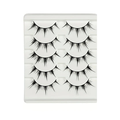 Anime-Inspired False Eyelashes | 5 Pairs Cartoon Eye Faux Lashes for Dramatic Demon Style