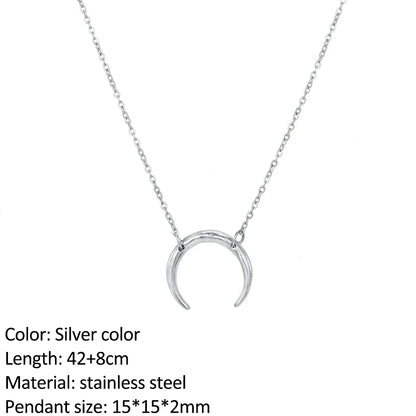 SUNIBI Fashion Stainless Steel Necklace for Woman Personality Infinity Cross Pendant Gold Color Necklaces on Neck Women Jewelry