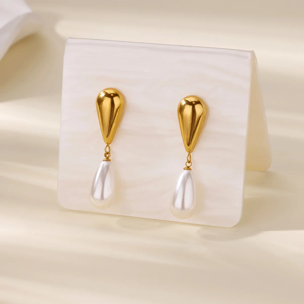 Elegant Imitation Pearl Earrings for Women Stainless Steel Heart Butterfly Shell Drop Earrings Luxury Aesthetic Jewelry Gift