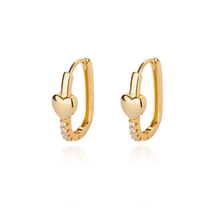 Zircon Heart Pendientes Earring For Women Stainless Steel Gold Color Piercing Earring 2025 Trend Jewelry aretes Accesorios mujer
