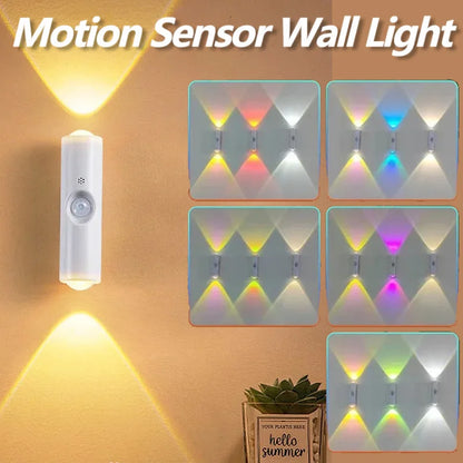 RGB Gradient Night Light | Motion Sensor Rechargeable Wall Lamp