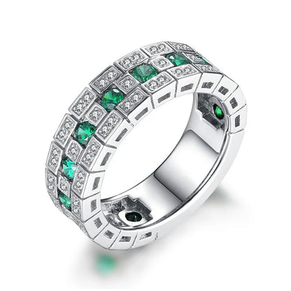 925 Sterling Silver Ring Set with Zircon Crystal | Glamour Jewelry for Women