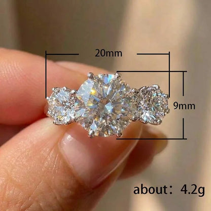 925 Sterling Silver Simple Elegant Woman Wedding Rings with Brilliant Cubic Zirconia Stone Engagement Rings Eternity Jewelry