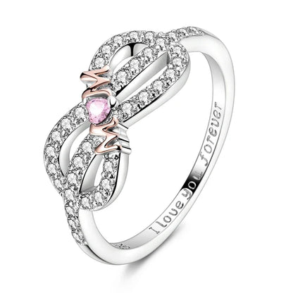 925 Sterling Silver Rose Gold Plated Infinity Heart Ring | Eternal Love Jewelry Gift for Mom