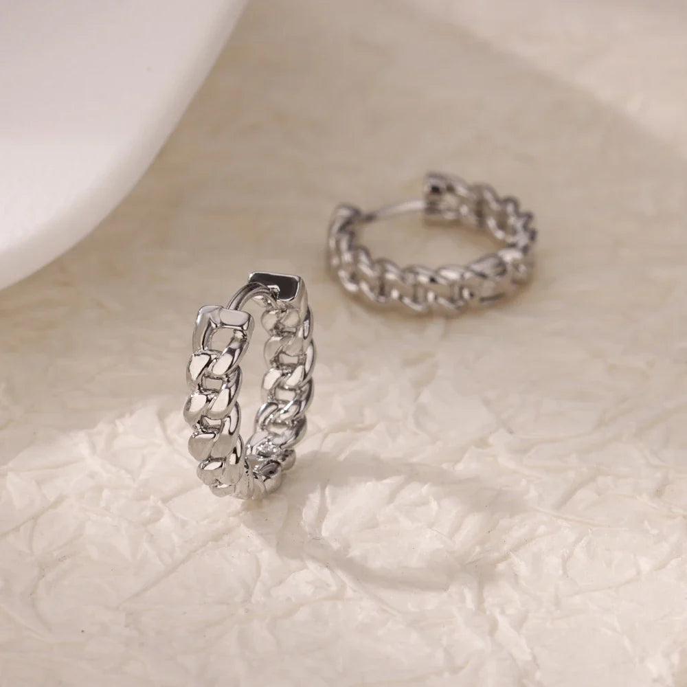 Stainless Steel Chain Earrings For Women Gold Color Geometric Chain Earring Female Fashion Party Wedding Jewelry Gift BFF